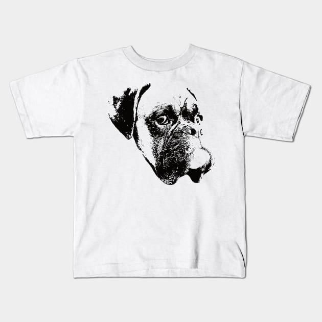 Boxer Dog Face Design - A Boxer Christmas Gift Kids T-Shirt by DoggyStyles